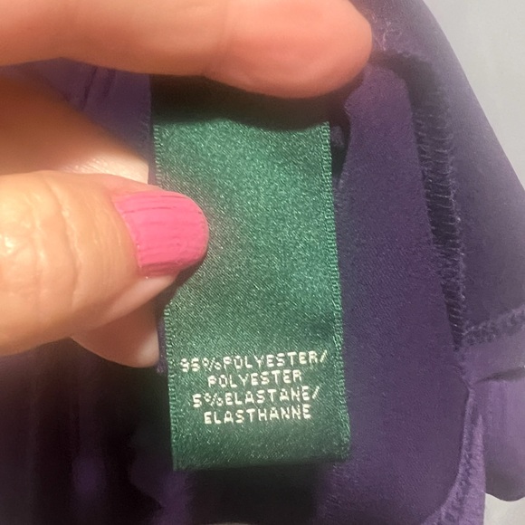 Lauren Ralph Lauren Deep Purple Long Sleeve Dress - Picture 7 of 9